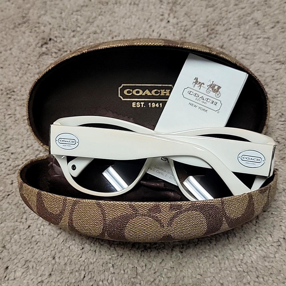 Coach, one-size, white sunglasses